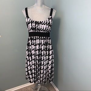 TIANA B medium A-line black & white print dress wedding guest summer houndstooth